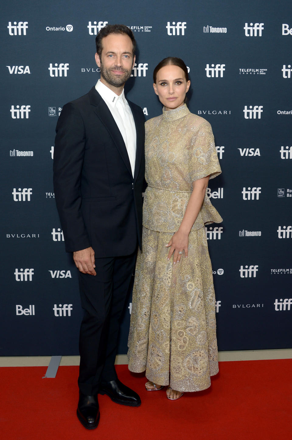 TORONTO, ONTARIO - SEPTEMBER 11: (L-R) Benjamin Millepied and Natalie Portman attends the "Carmen" Premiere during the 2022 Toronto International Film Festival at TIFF Bell Lightbox on September 11, 2022 in Toronto, Ontario. (Photo by Unique Nicole/Getty Images)
