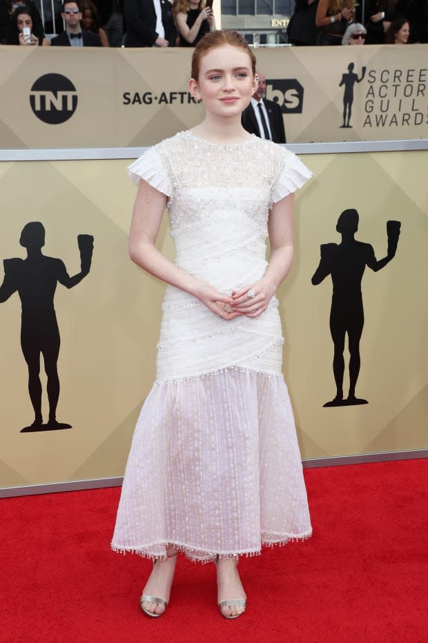 <p>Sadie Sink in Chanel at the 2018 Screen Actors Guild Awards. Photo: Frederick M. Brown/Getty Images</p>