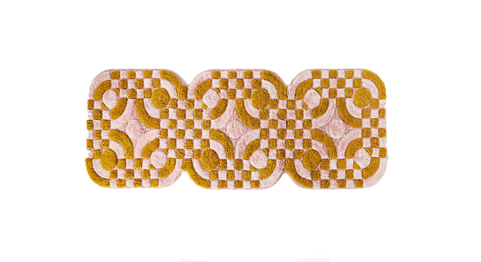 This Anthropologie bath mat is hand-tufted.