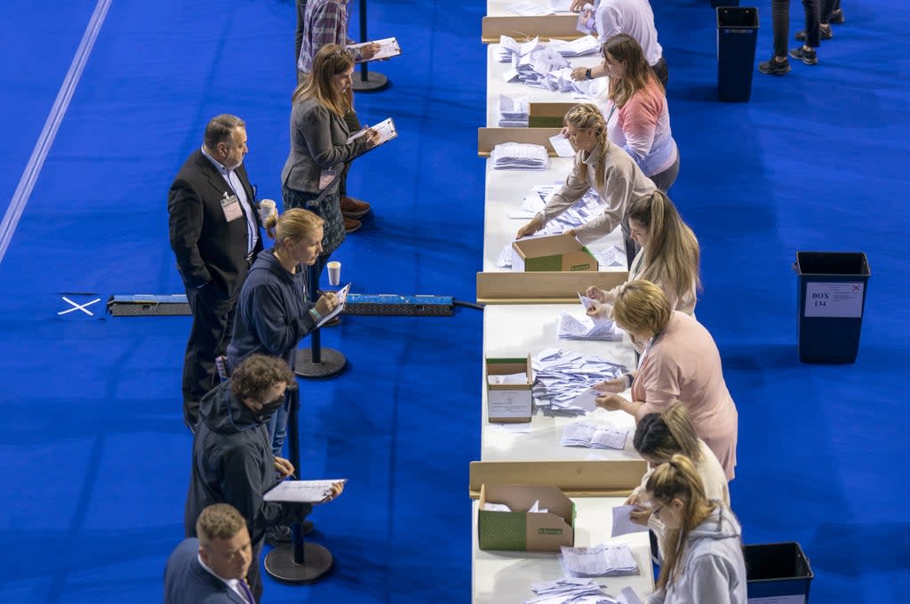 Counting is under way across Scotland (Jane Barlow/PA) (PA Wire)