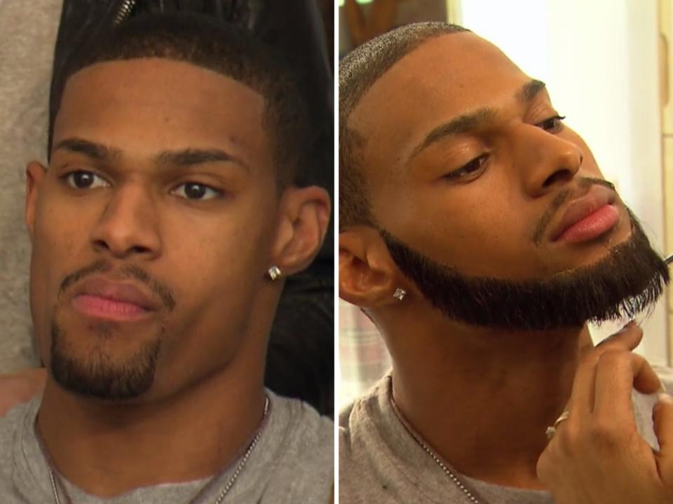 denzel face beard before and after on americas next top model