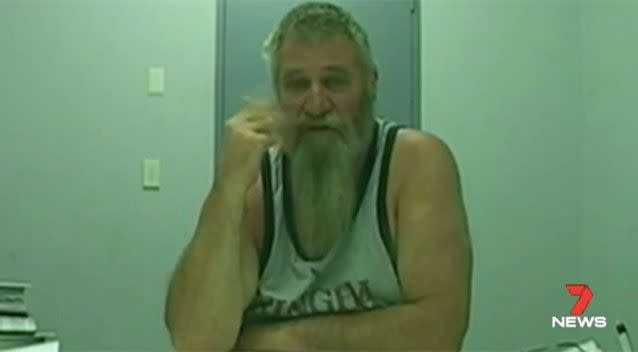 Robert John Adams in the police interview. Source: 7News