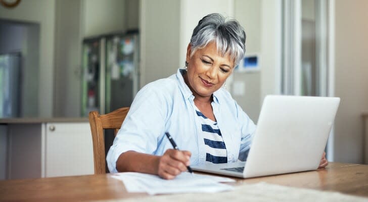 Woman preparing her tax returns