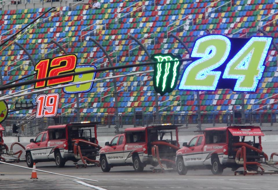 Air Titans are hard at work before the start of the 63rd running of the Daytona 500 at Daytona International Speedway on Sunday, Feb. 14, 2021.