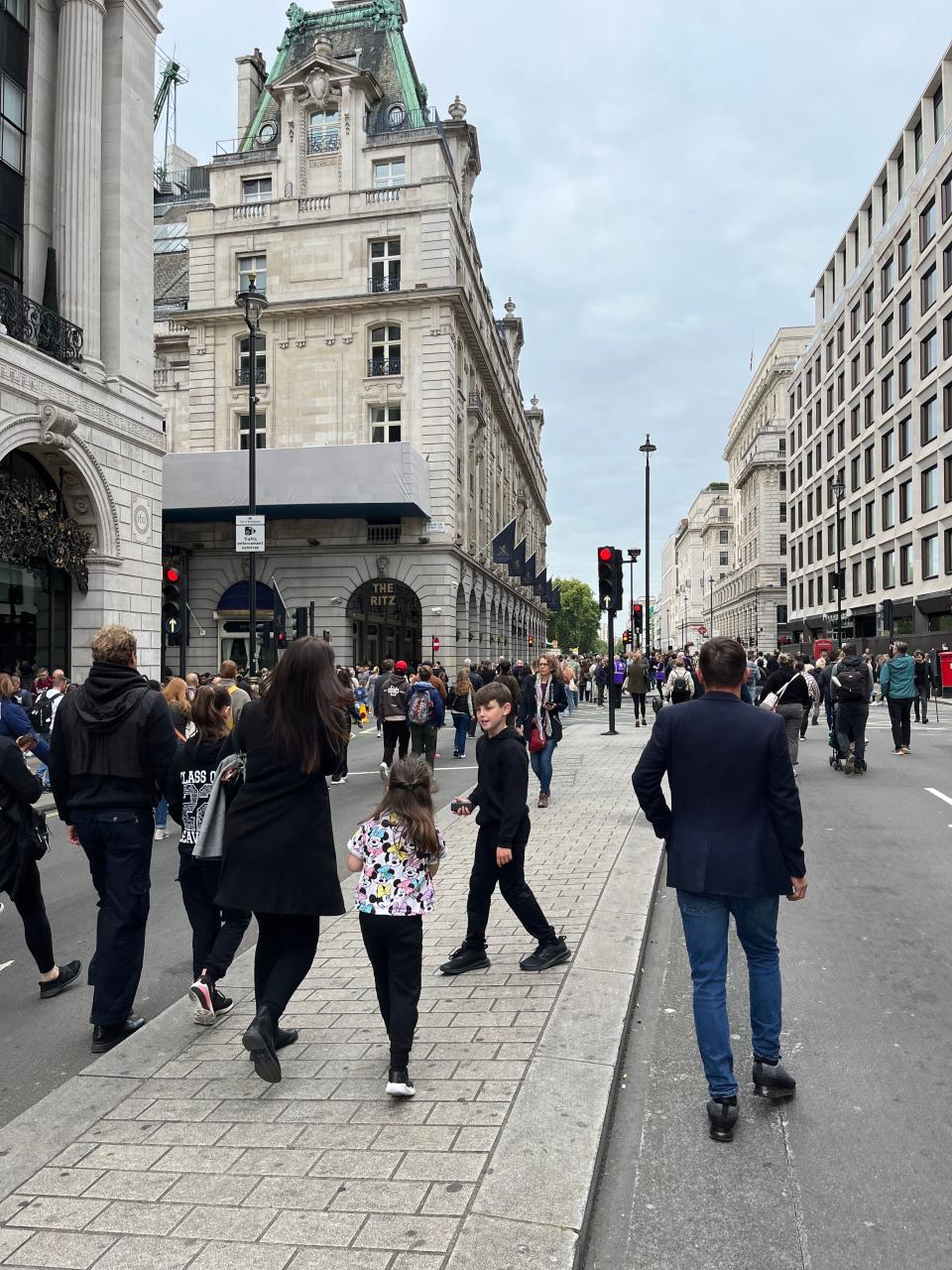 Crowds heading towards Hyde Park