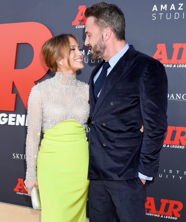 Jennifer Lopez y Ben Affleck en el estreno de Air