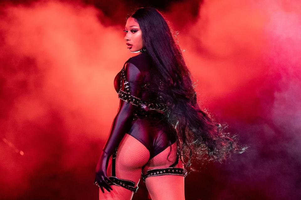 MORRISON, COLORADO - SEPTEMBER 02: Megan Thee Stallion performs onstage during Day 2 of "Red Rocks Unpaused" 3-Day Music Festival presented by Visible at Red Rocks Amphitheatre on September 02, 2020 in Morrison, Colorado. (Photo by Rich Fury/Getty Images for Visible) ORG XMIT: 775480207 ORIG FILE ID: 1270370145