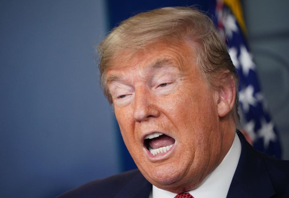 US President Donald Trump speaks during the daily briefing on the novel coronavirus, COVID-19, at the White House on March 25, 2020, in Washington, DC. (Photo by MANDEL NGAN / AFP) (Photo by MANDEL NGAN/AFP via Getty Images)