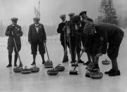 <p>The British curling team used actual household brooms during their event. </p>