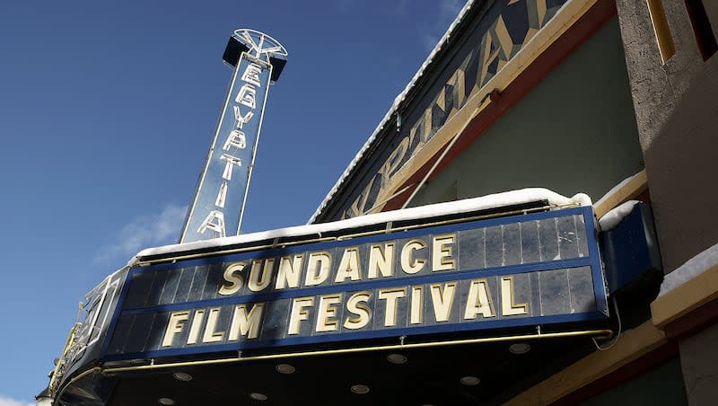 The Egyptian Theatre is pictured during the 2024 Sundance Film Festival on Main Street in Park City on Thursday, Jan. 18, 2024. The Sundance CEO Joana Vicente announced that she was stepping down March 22, 2024, in the middle of long term contract negotiations with Park City.