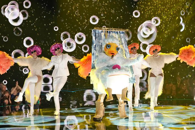 <p> Michael Becker / FOX</p> Rubber Ducky on the season 10 premiere of 'The Masked Singer.'