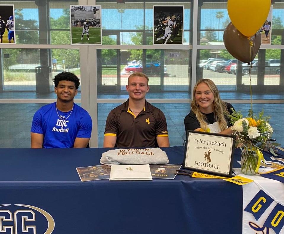 Central Catholic students Jaelen Nichols, Tyler Jacklich and Randi Roelling are recognized at Central Catholic’s Next Level Ceremony on May 16, 2023 at Central Catholic High School.