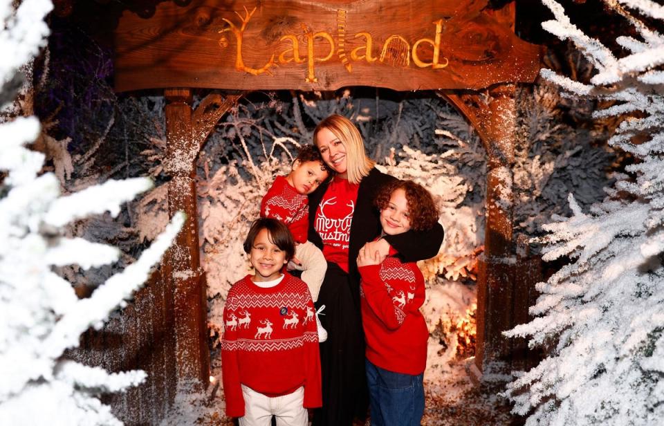 Kimberley Walsh also visited Lapland with her three children (Getty Images)