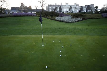 A practice green is seen next to the clubhouse of the Wentworth Club in Virginia Water, Britain, January 8, 2016. REUTERS/Peter Nicholls