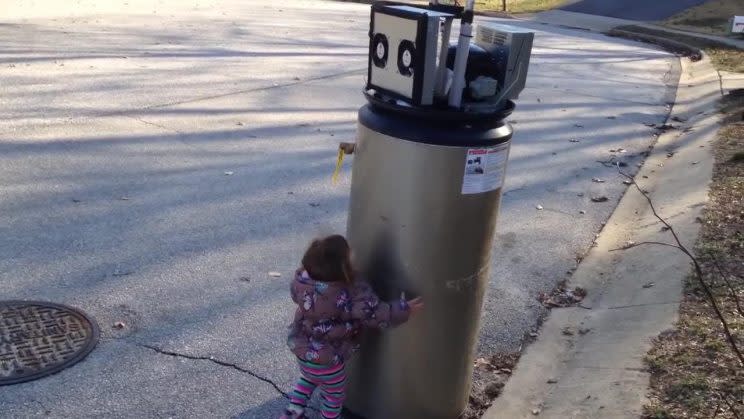 A little girl can’t contain her excitement after her discovery. Photo from YouTube.