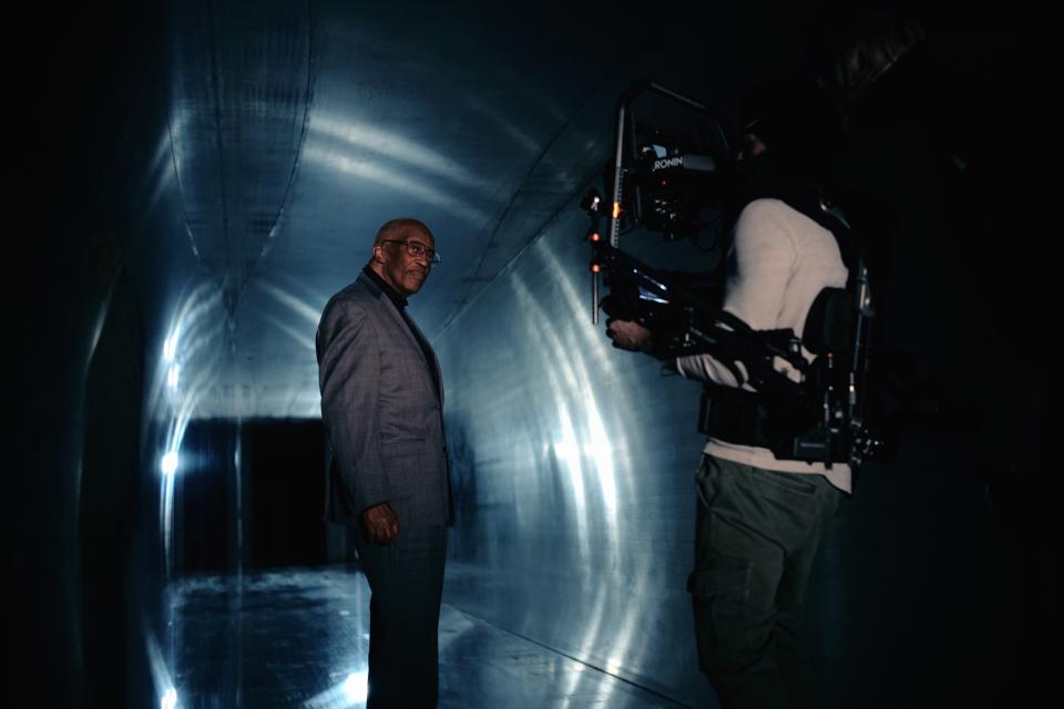 Astronaut Guy Bluford in the wind tunnel at NASA Glenn Research Center.