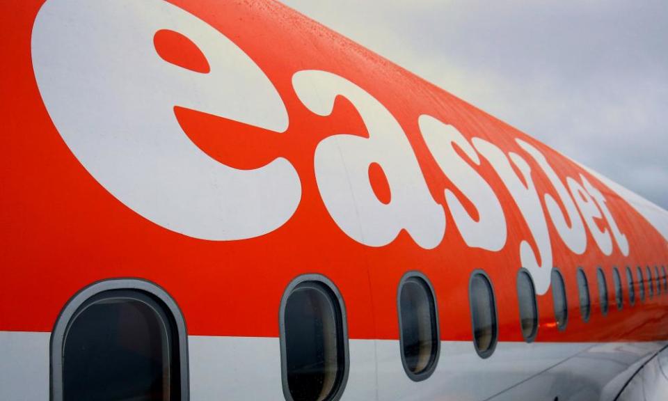 an easyJet aeroplane at Gatwick Airport