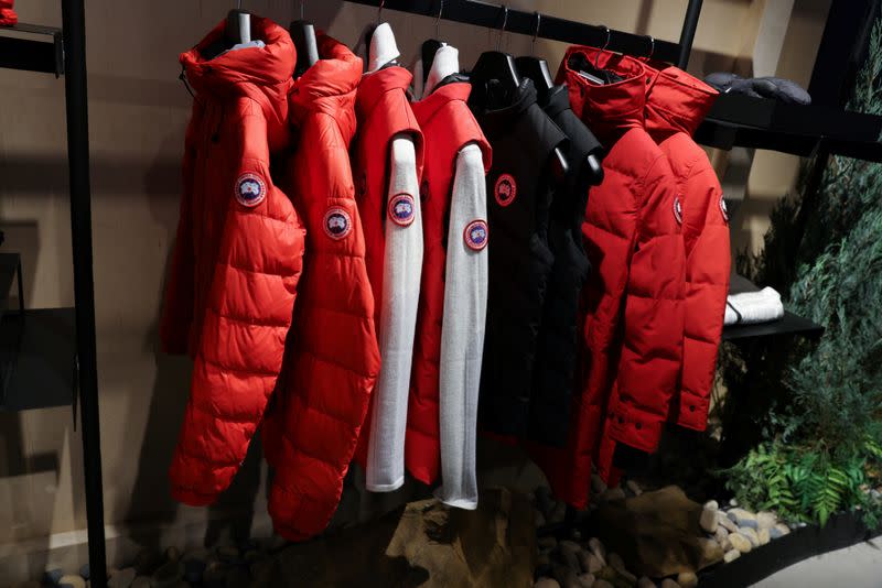 Canada Goose clothing is seen for sale in a store in Manhattan, New York City