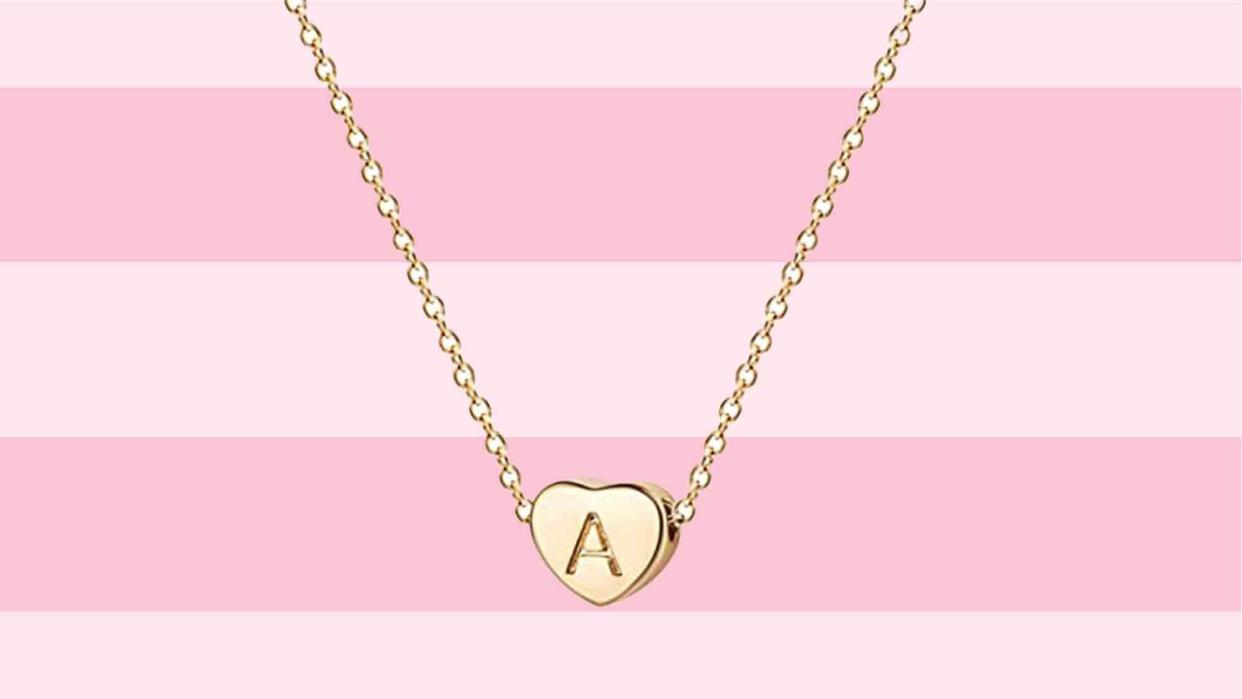 Fettero Tiny Gold Heart Initial Necklace