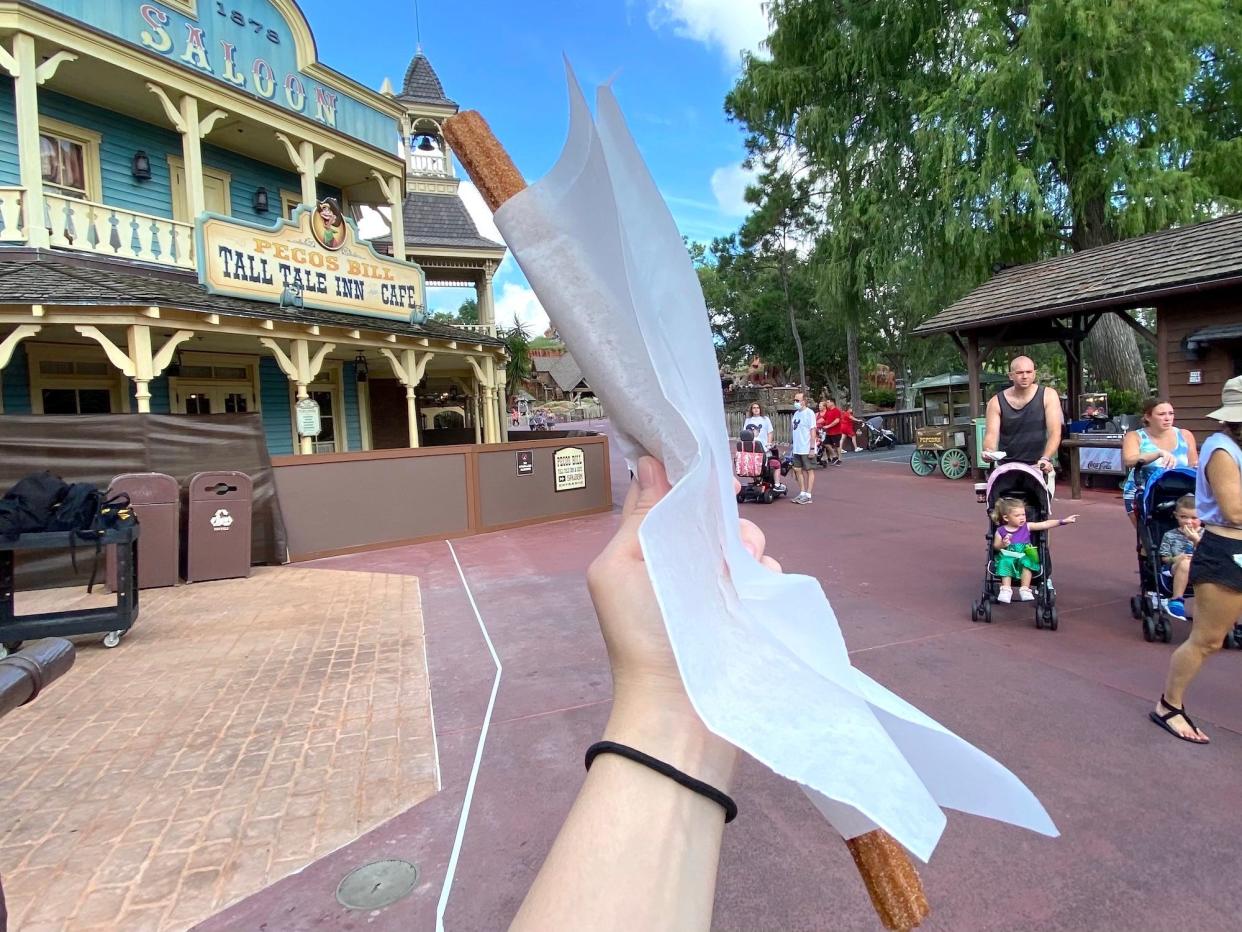 A Disney World churro at Magic Kingdom.