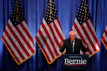 Democratic 2020 U.S. presidential candidate Senator Bernie Sanders attends a campaign event at George Washington University in Washington