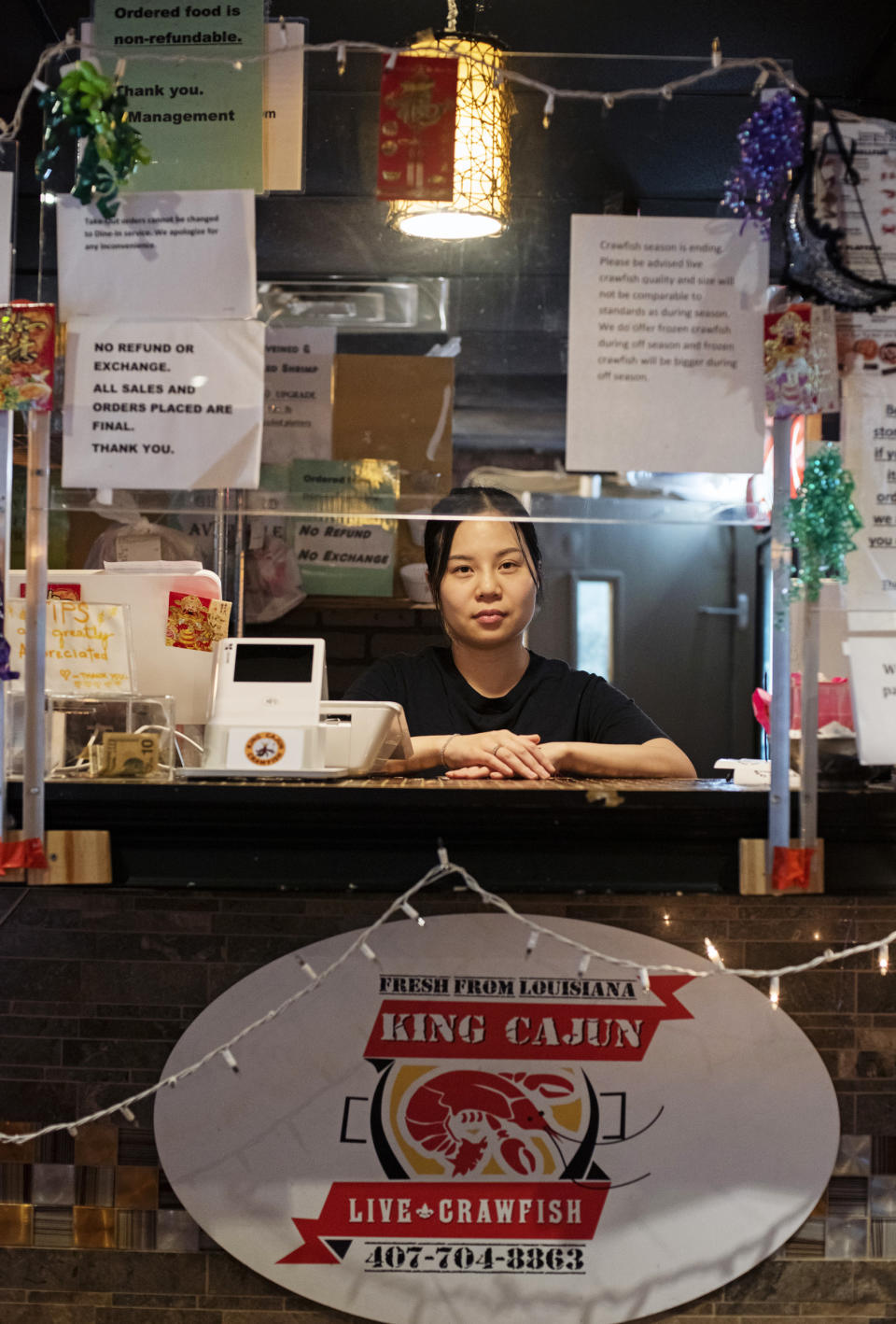 Kristen Nguyen at King Cajun Crawfish in Orlando, Fla. (Tina Russell for NBC News)