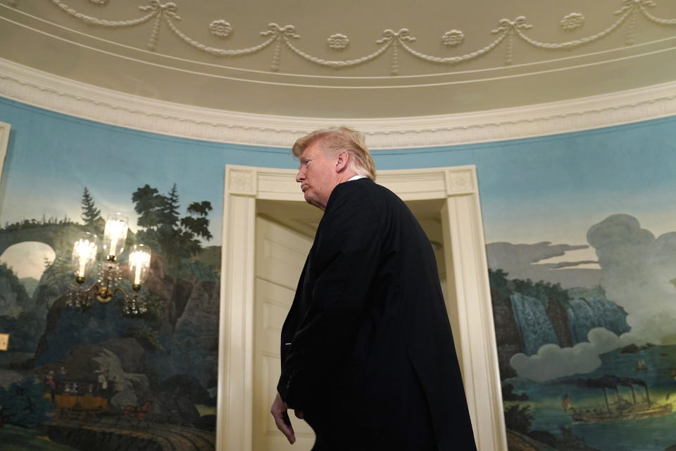 At a Wednesday speech&nbsp;about&nbsp;his Asia trip, President Donald Trump walked away when reporters asked him&nbsp;about Roy Moore. (Photo: Joshua Roberts/Reuters)