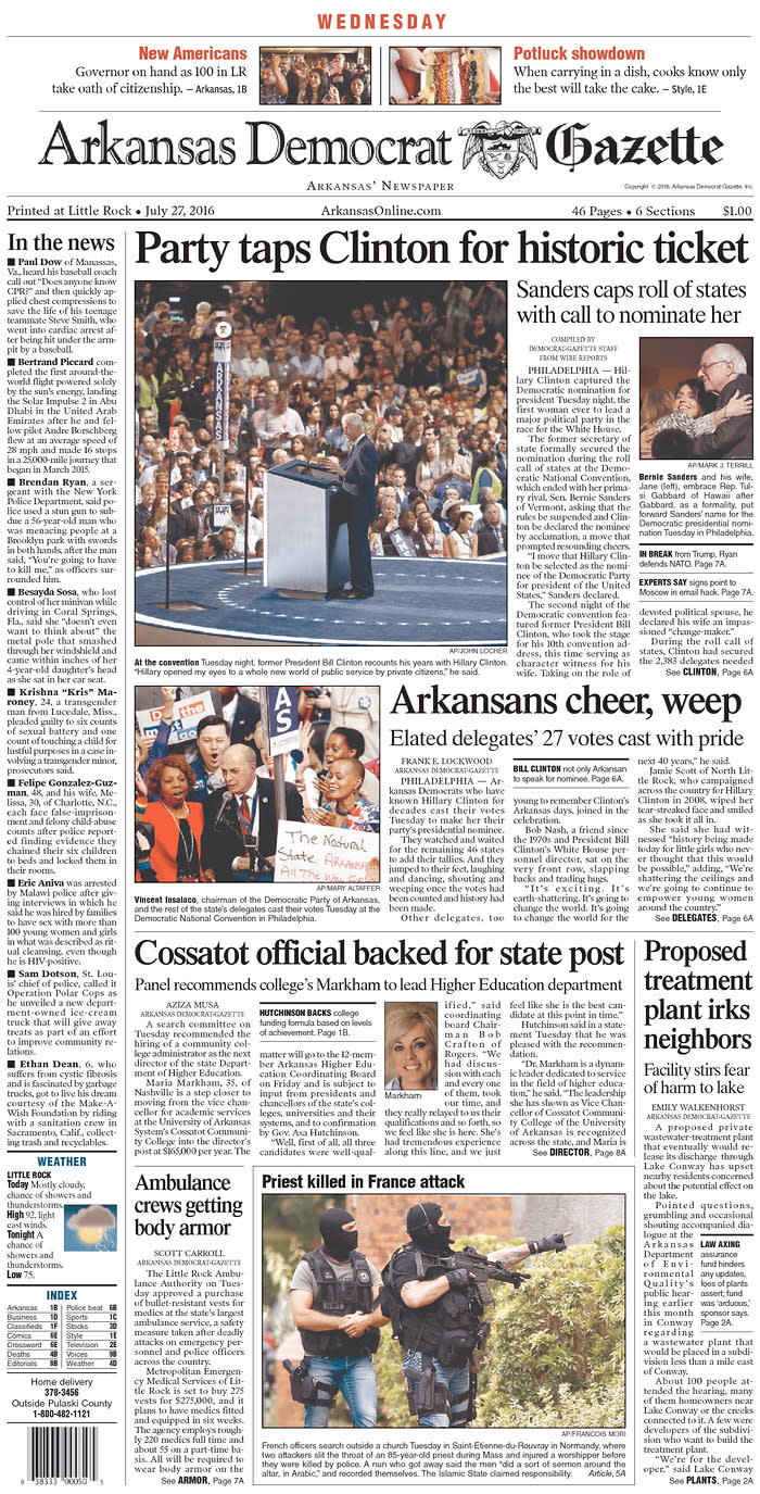 <p>Published in Little Rock, Ark. USA. (newseum.org)</p>