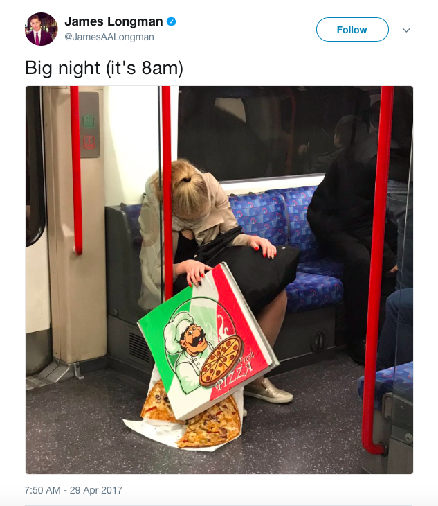 This unsuspecting woman was shamed for daring to fall asleep on the tube (We’ve all been there!) [`Photo: Twitter]