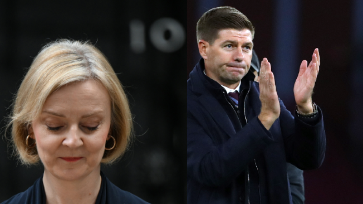 Liz Truss et Steven Gerrard ont quitté leur fonction ce jeudi 20 octobre. Photo montage images AFP.