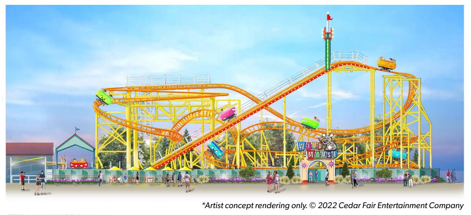 Artist concept of roller coaster at Cedar Point.