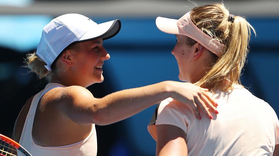 A moment to remember for both players. Pic: Getty