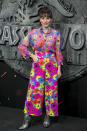 <p>El estilismo de la diseñadora española tampoco pasó desapercibido en el <em>photocall</em> instalado en el WiZink Center de Madrid. Un conjunto floral que llevaba su firma. (Foto: Gtres). </p>