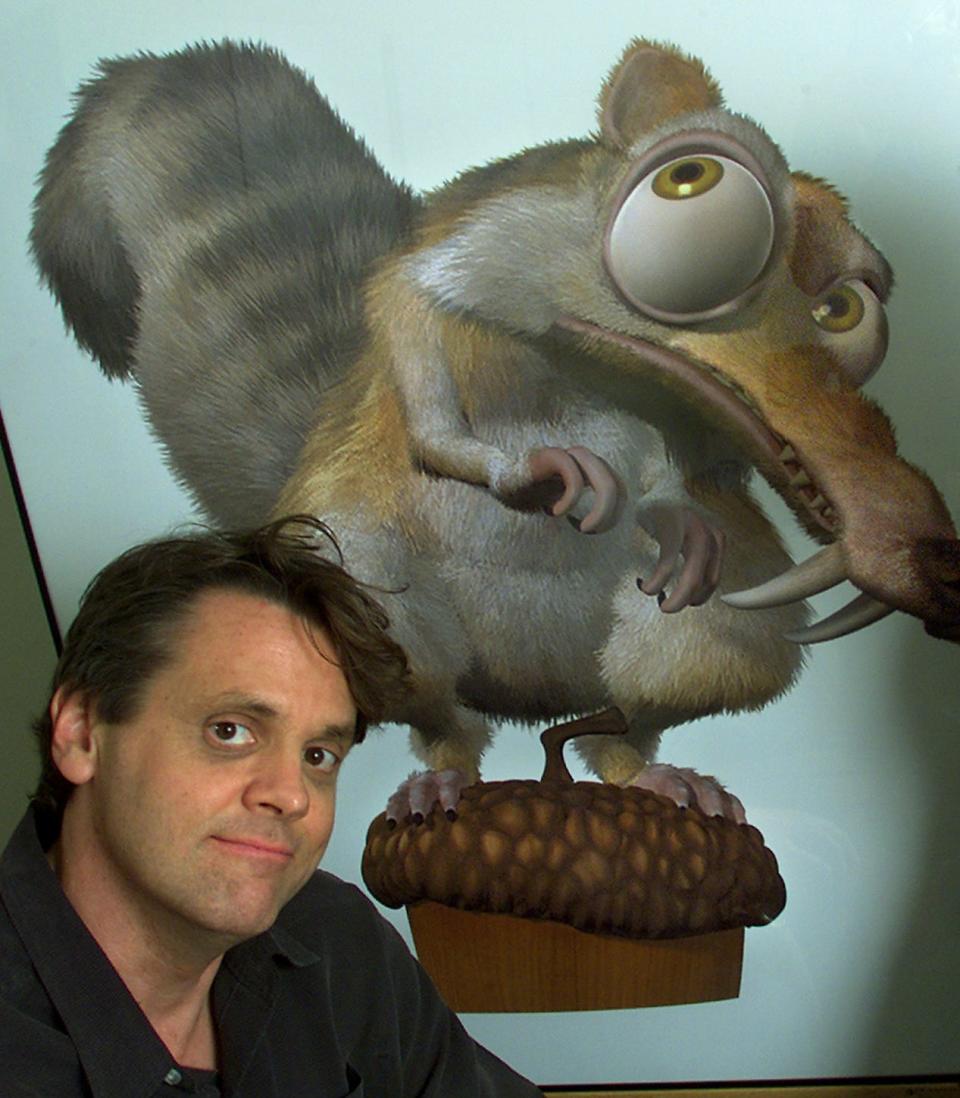 Chris Wedge next to picture of Scrat