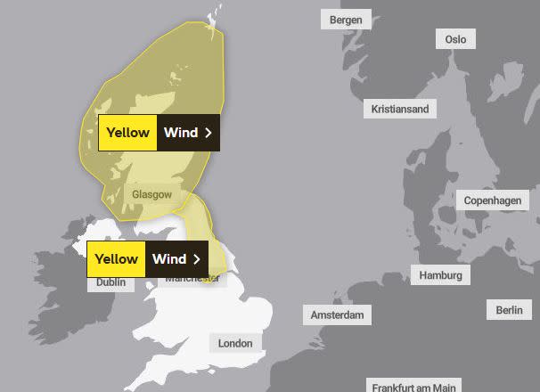 Met Office Yellow weather warnings for February 17, 2023