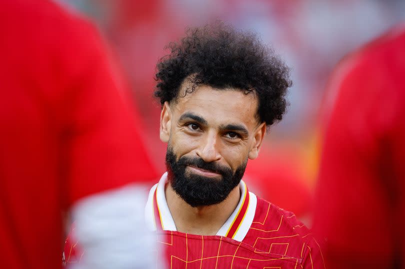 Mohamed Salah during the Premier League match between Liverpool FC and Wolverhampton Wanderers at Anfield.