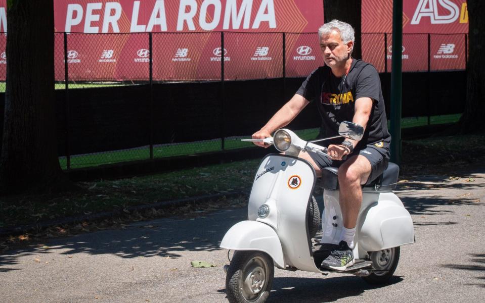 AS Roma Coach Jose Mourinho Rides a Vespa - Fabio Rossi/Getty Images Europe