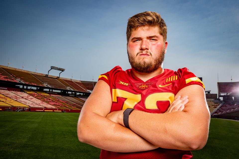 Right tackle Jake Remsburg missed the Cyclones' first four games this season with a lower leg injury.