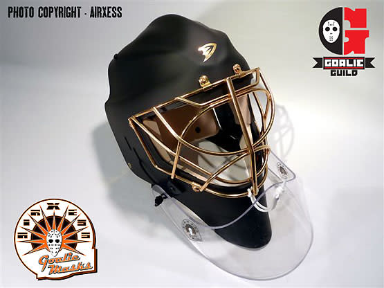 Jonas Hiller's new Flames Retro Night mask is a thing of beauty