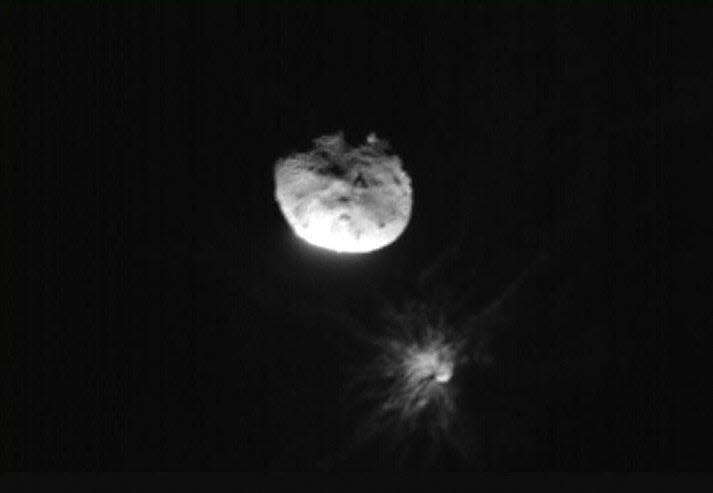 NASA has taken further steps to protect humanity from threatening inbound objects such as comets and asteroids in recent years. In September, the agency launched its Double Asteroid Redirection Test (DART) test mission to crash into and divert the pictured asteroid known as Dimorphos.