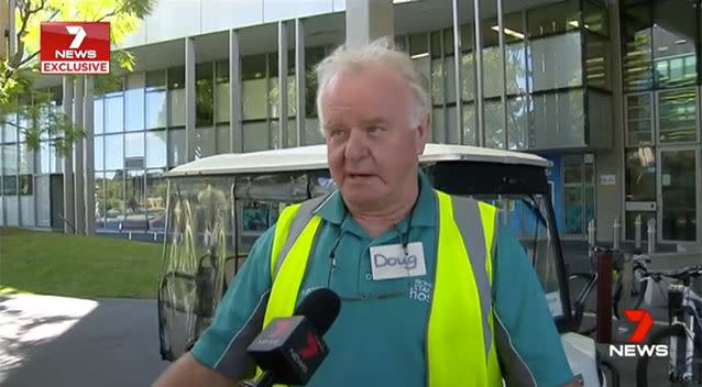 Doug Bignell helped Ms Holloway by getting her to the emergency department. Source: 7 News