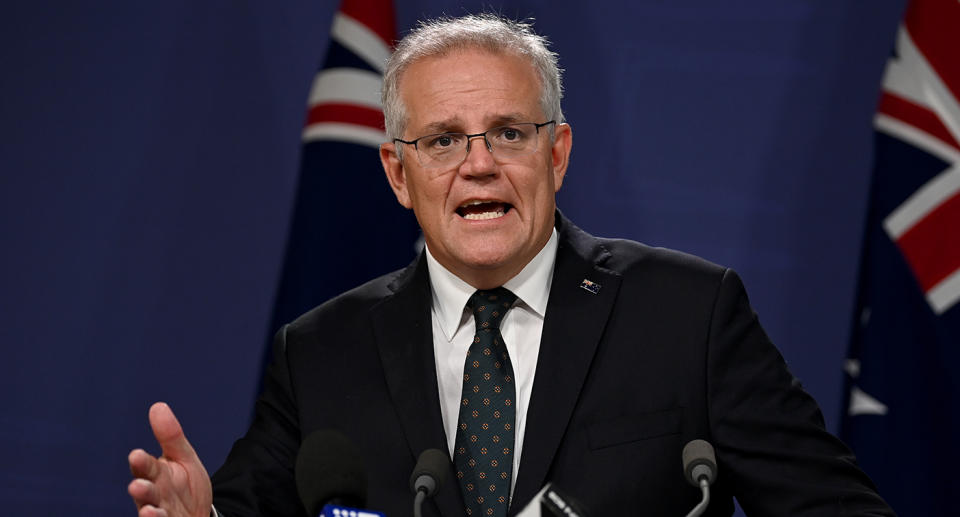 Scott Morrison told reporters on Wednesday he vows to punish Russian ‘thugs’ as the Ukraine invasion begins.