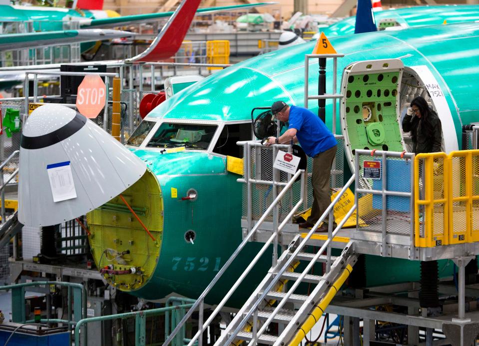 Boeing suspended production of 737 Max airplanes.