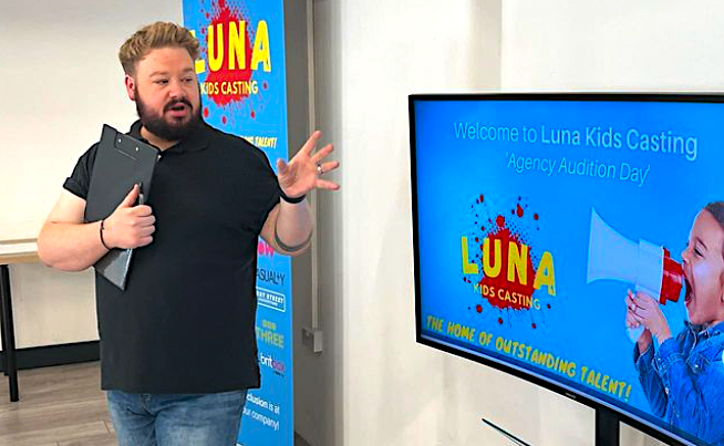Bodhi Talent founder Archie Purnell leading a Luna Kids Casting audition day.