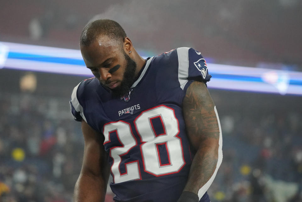 Patriots running back James White is thankful he has football to help him process the sudden death of his father. (David Butler II-USA TODAY Sports)