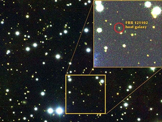 Scientists have pinpointed the FRB's host galaxy. Pic: Gemini observatory