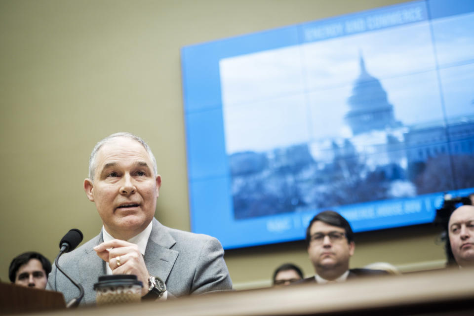 EPA Administrator Scott Pruitt testifies on Dec. 7&nbsp;before the House Energy and Commerce Committee.&nbsp; (Photo: Pete Marovich/Getty Images)