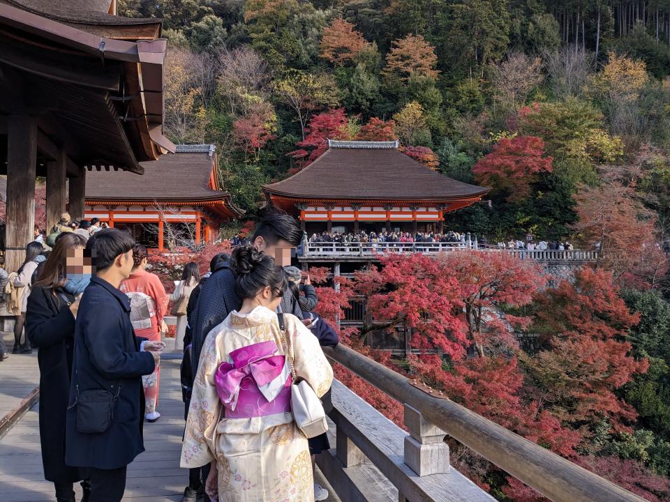 日本疫後觀光潮，京都等地方仍湧入大批觀光客。本報資料照片