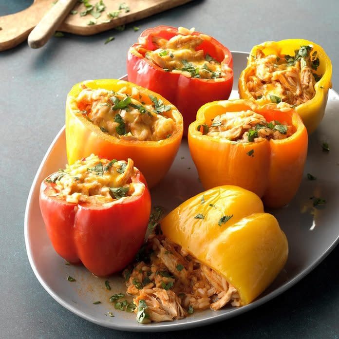 Slow-Cooker Chicken Enchilada Stuffed Peppers