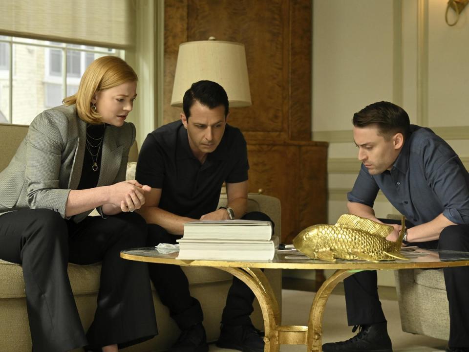 Sarah Snook, Jeremy Strong and Kieran Culkin in ‘Succession’ (HBO)